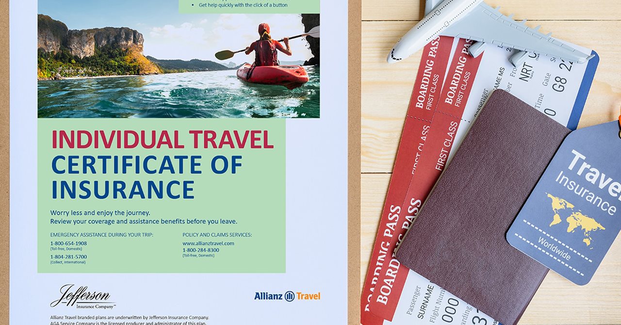 Allianz collateral paired with boarding passes on a table