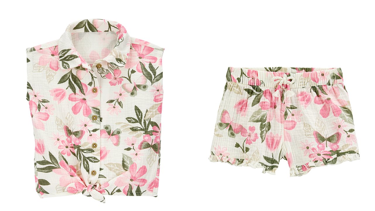 carter's floral top and shorts